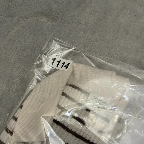 Abercrombie striped knit zip front ribbed sweater 21114 - Picture 6 of 6